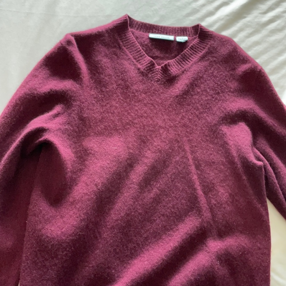 100% cashmere red/purple burgundy men’s large